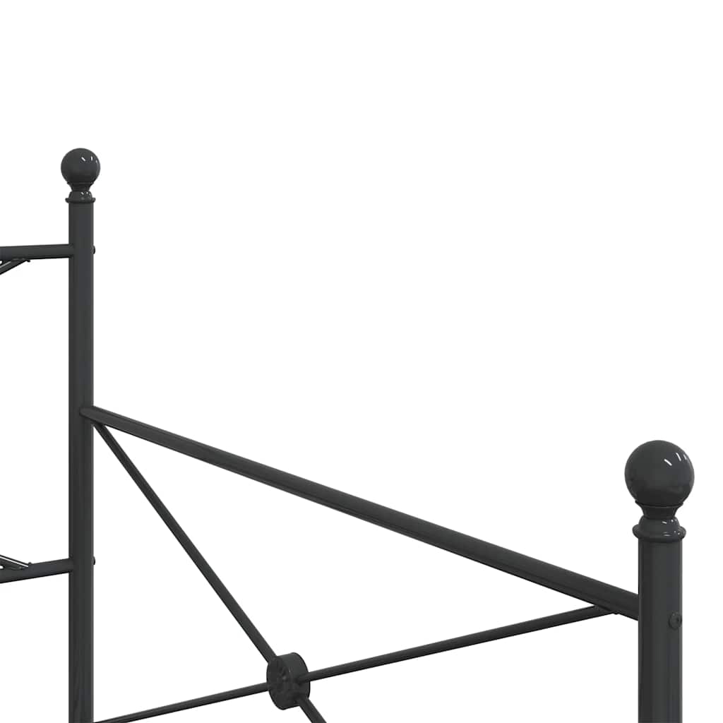 vidaXL Day Bed without Mattress Black 100x190 cm Steel