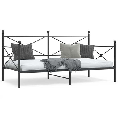 vidaXL Day Bed without Mattress Black 100x190 cm Steel