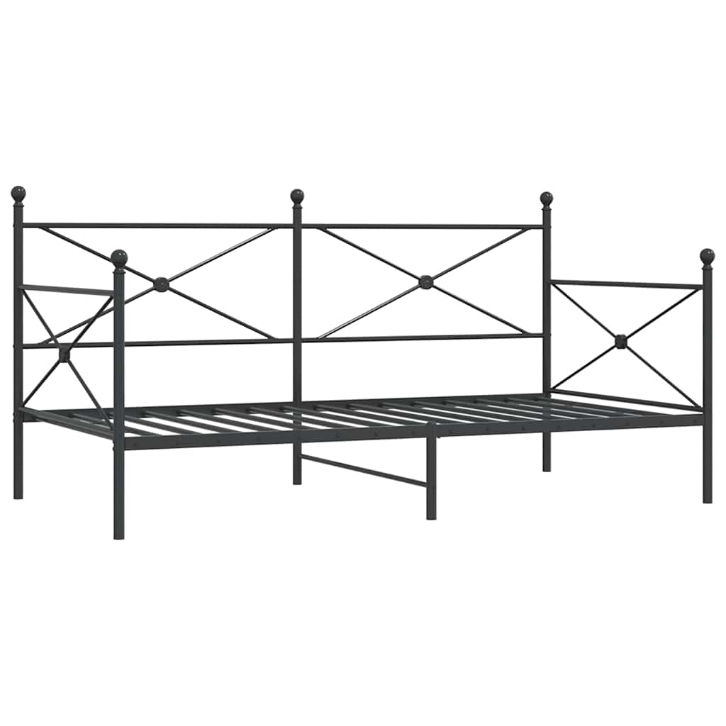 vidaXL Day Bed without Mattress Black 100x200 cm Steel