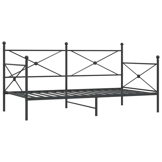 vidaXL Day Bed without Mattress Black 100x200 cm Steel
