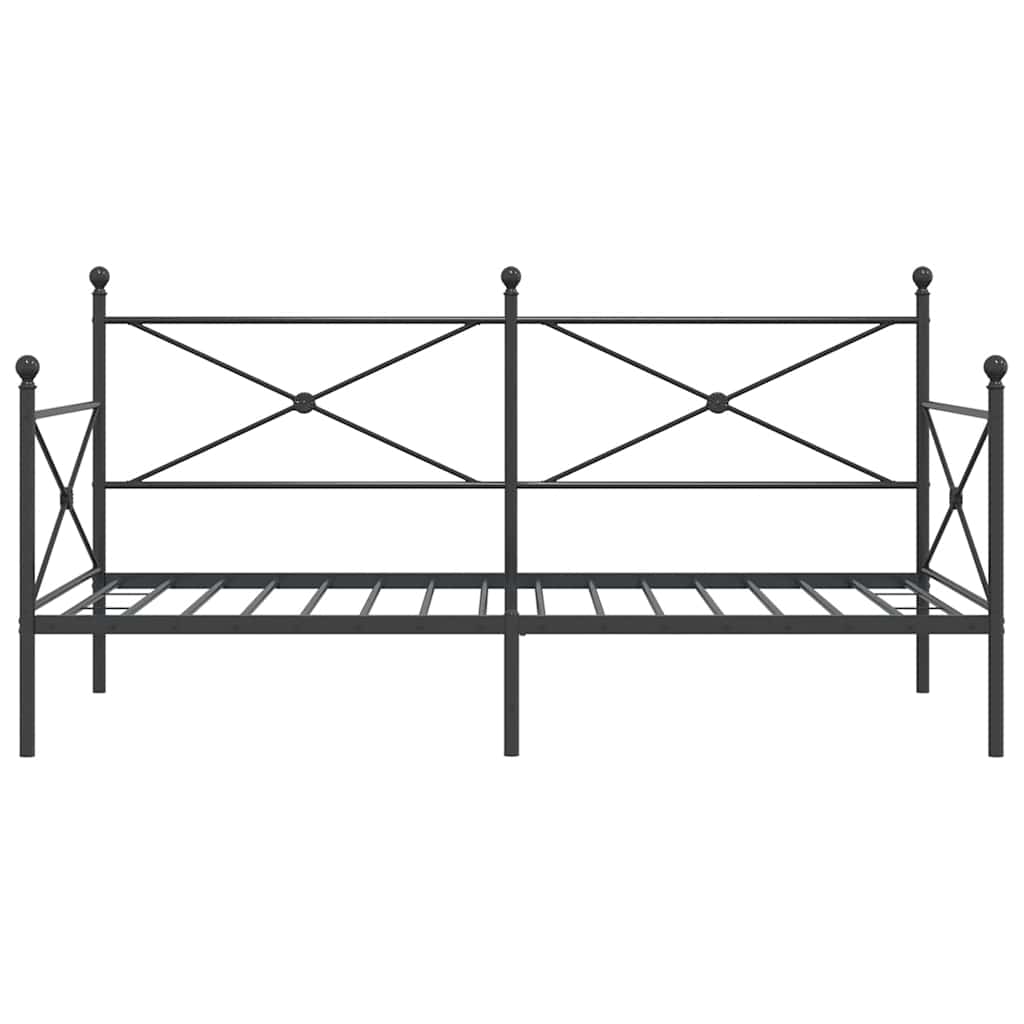 vidaXL Day Bed without Mattress Black 100x200 cm Steel