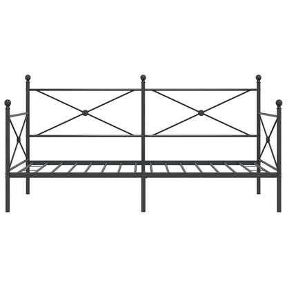 vidaXL Day Bed without Mattress Black 100x200 cm Steel