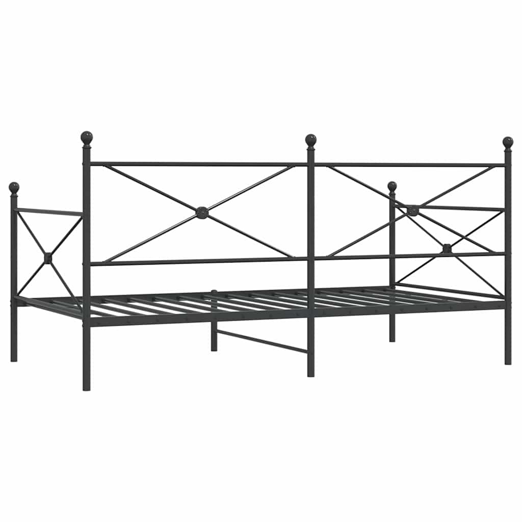 vidaXL Day Bed without Mattress Black 100x200 cm Steel