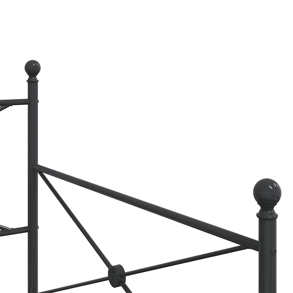 vidaXL Day Bed without Mattress Black 100x200 cm Steel