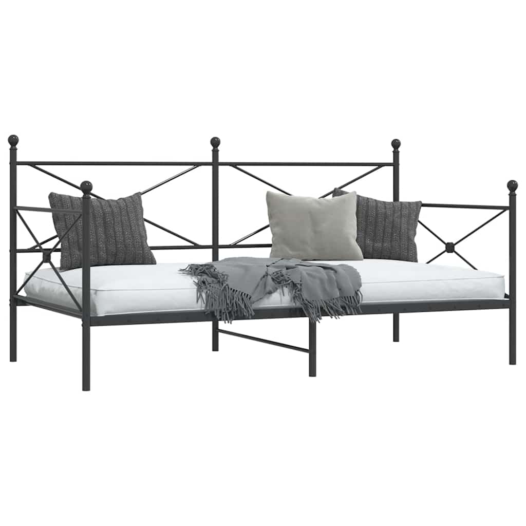 vidaXL Day Bed without Mattress Black 107x203 cm Steel