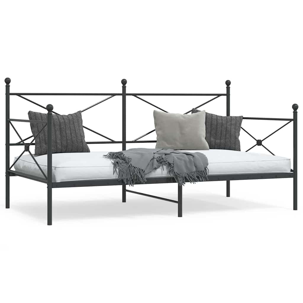 vidaXL Day Bed without Mattress Black 107x203 cm Steel