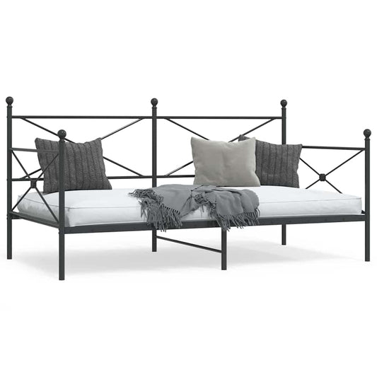 vidaXL Day Bed without Mattress Black 107x203 cm Steel