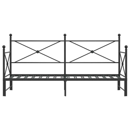 vidaXL Daybed with Trundle without Mattress Black 75x190 cm Steel