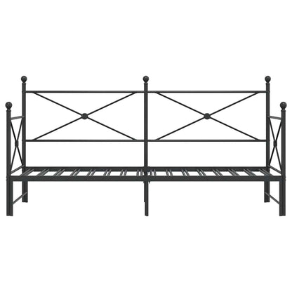 vidaXL Daybed with Trundle without Mattress Black 90x190 cm Steel
