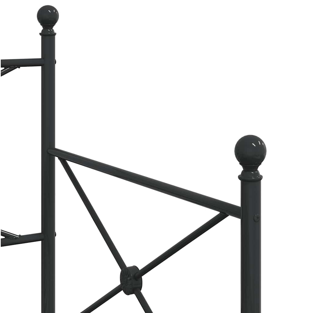 vidaXL Daybed with Trundle without Mattress Black 90x190 cm Steel