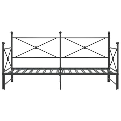 vidaXL Daybed with Trundle without Mattress Black 100x200 cm Steel