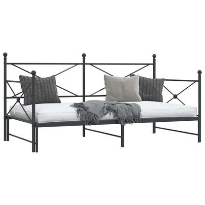 vidaXL Daybed with Trundle without Mattress Black 107x203 cm Steel
