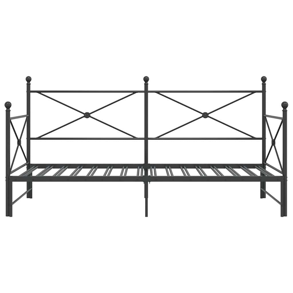 vidaXL Daybed with Trundle without Mattress Black 107x203 cm Steel