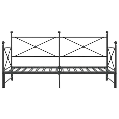 vidaXL Daybed with Trundle without Mattress Black 107x203 cm Steel