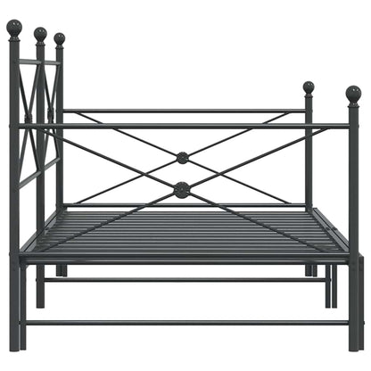 vidaXL Daybed with Trundle without Mattress Black 107x203 cm Steel