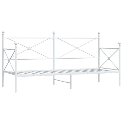vidaXL Day Bed without Mattress White 90x200 cm Steel