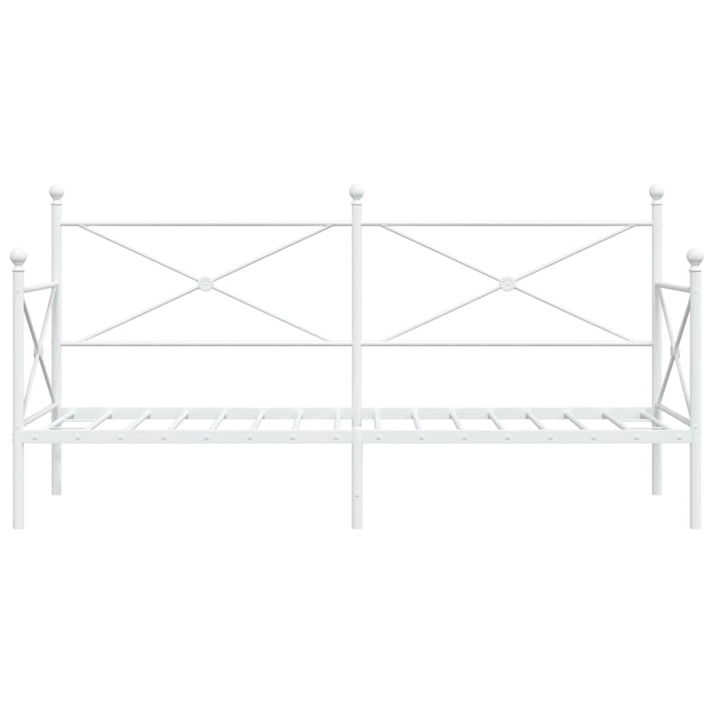vidaXL Day Bed without Mattress White 90x200 cm Steel