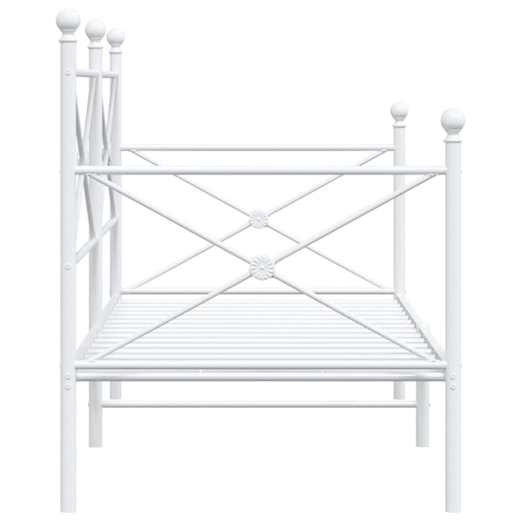 vidaXL Day Bed without Mattress White 90x200 cm Steel