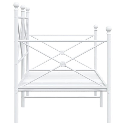 vidaXL Day Bed without Mattress White 90x200 cm Steel