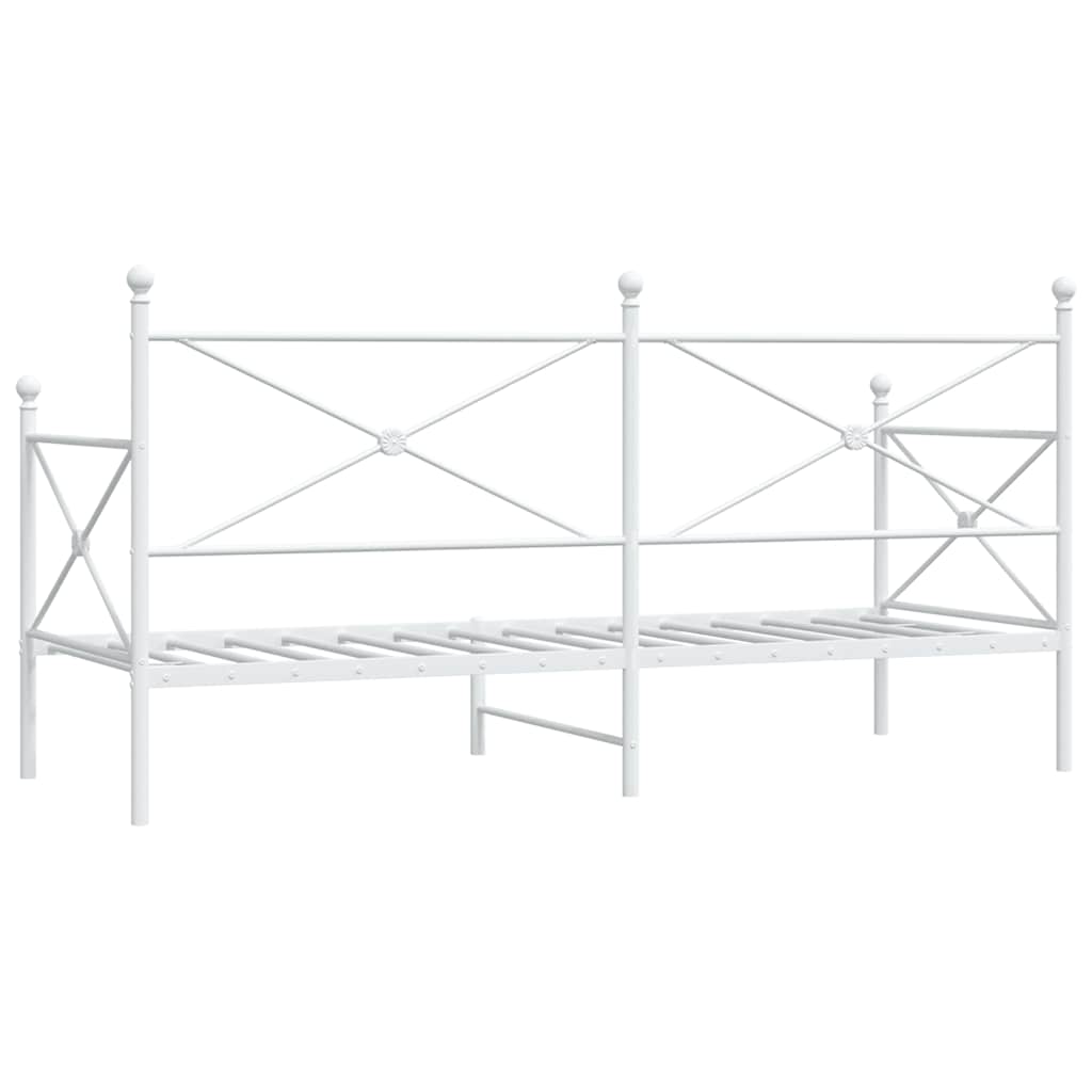vidaXL Day Bed without Mattress White 90x200 cm Steel