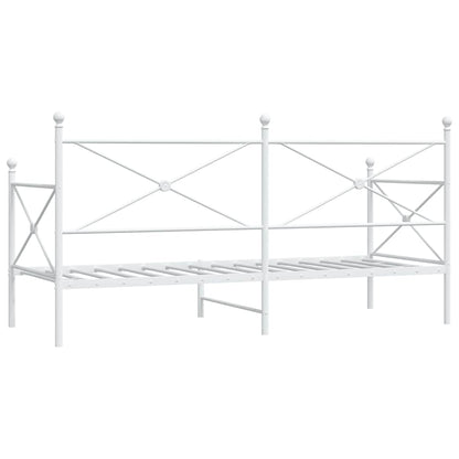 vidaXL Day Bed without Mattress White 90x200 cm Steel