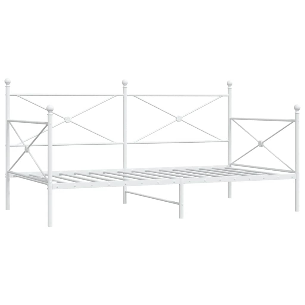 vidaXL Day Bed without Mattress White 100x200 cm Steel