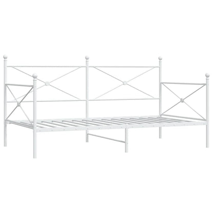 vidaXL Day Bed without Mattress White 100x200 cm Steel