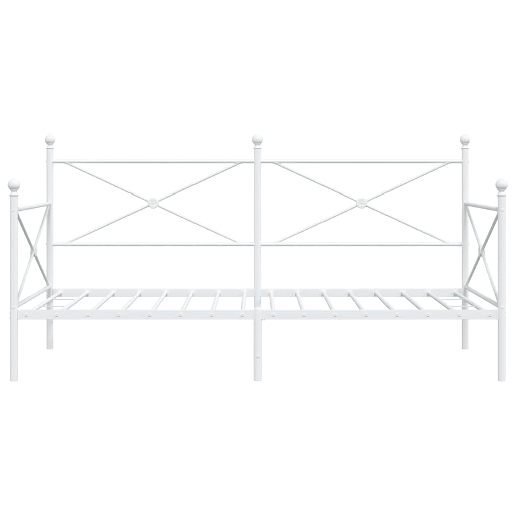 vidaXL Day Bed without Mattress White 100x200 cm Steel