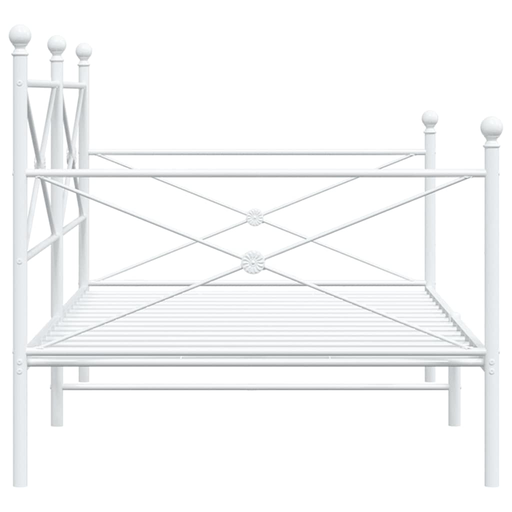 vidaXL Day Bed without Mattress White 100x200 cm Steel