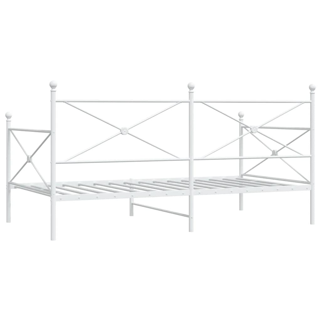 vidaXL Day Bed without Mattress White 100x200 cm Steel