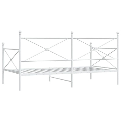 vidaXL Day Bed without Mattress White 100x200 cm Steel