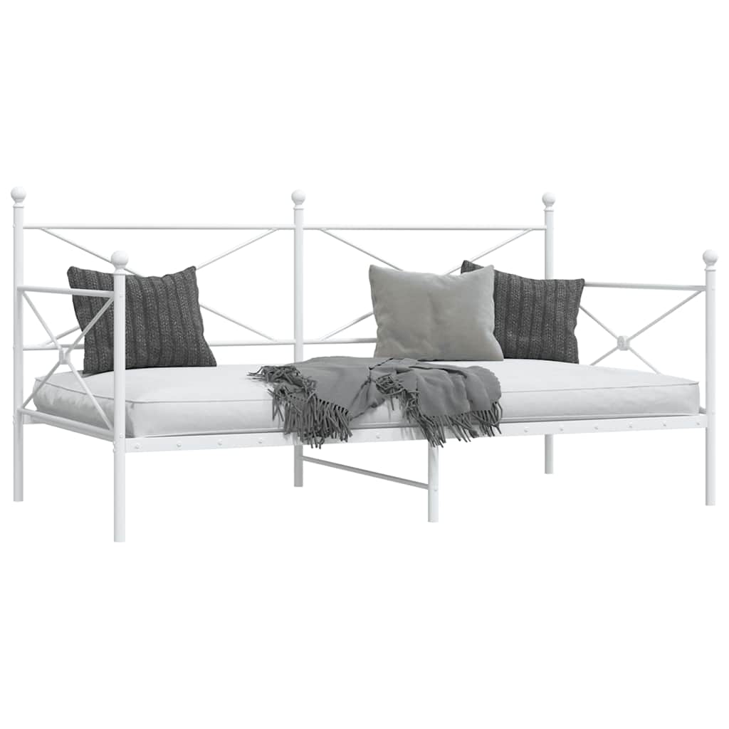 vidaXL Day Bed without Mattress White 107x203 cm Steel