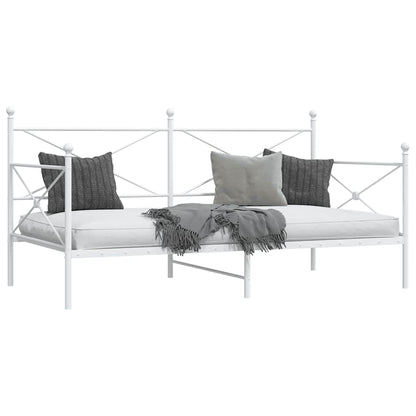 vidaXL Day Bed without Mattress White 107x203 cm Steel