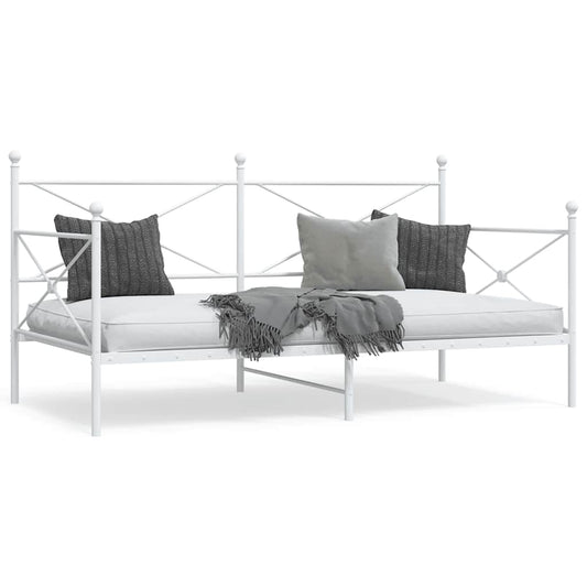 vidaXL Day Bed without Mattress White 107x203 cm Steel