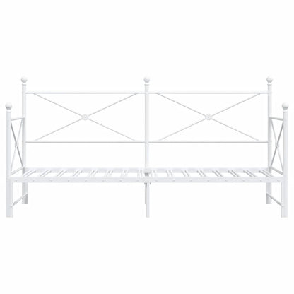 vidaXL Daybed with Trundle without Mattress White 75x190 cm Steel