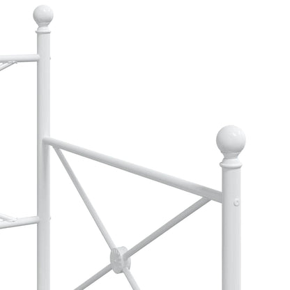 vidaXL Daybed with Trundle without Mattress White 75x190 cm Steel