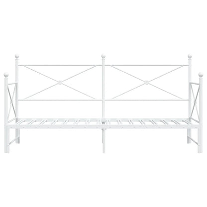 vidaXL Daybed with Trundle without Mattress White 80x200 cm Steel