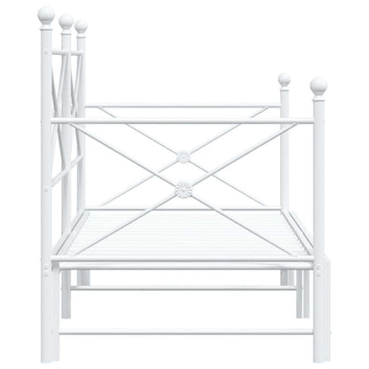 vidaXL Daybed with Trundle without Mattress White 80x200 cm Steel