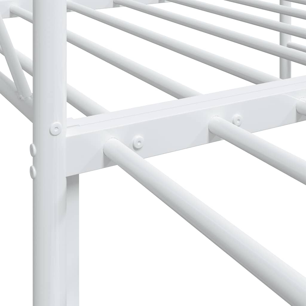 vidaXL Daybed with Trundle without Mattress White 80x200 cm Steel