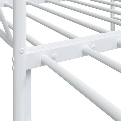 vidaXL Daybed with Trundle without Mattress White 80x200 cm Steel