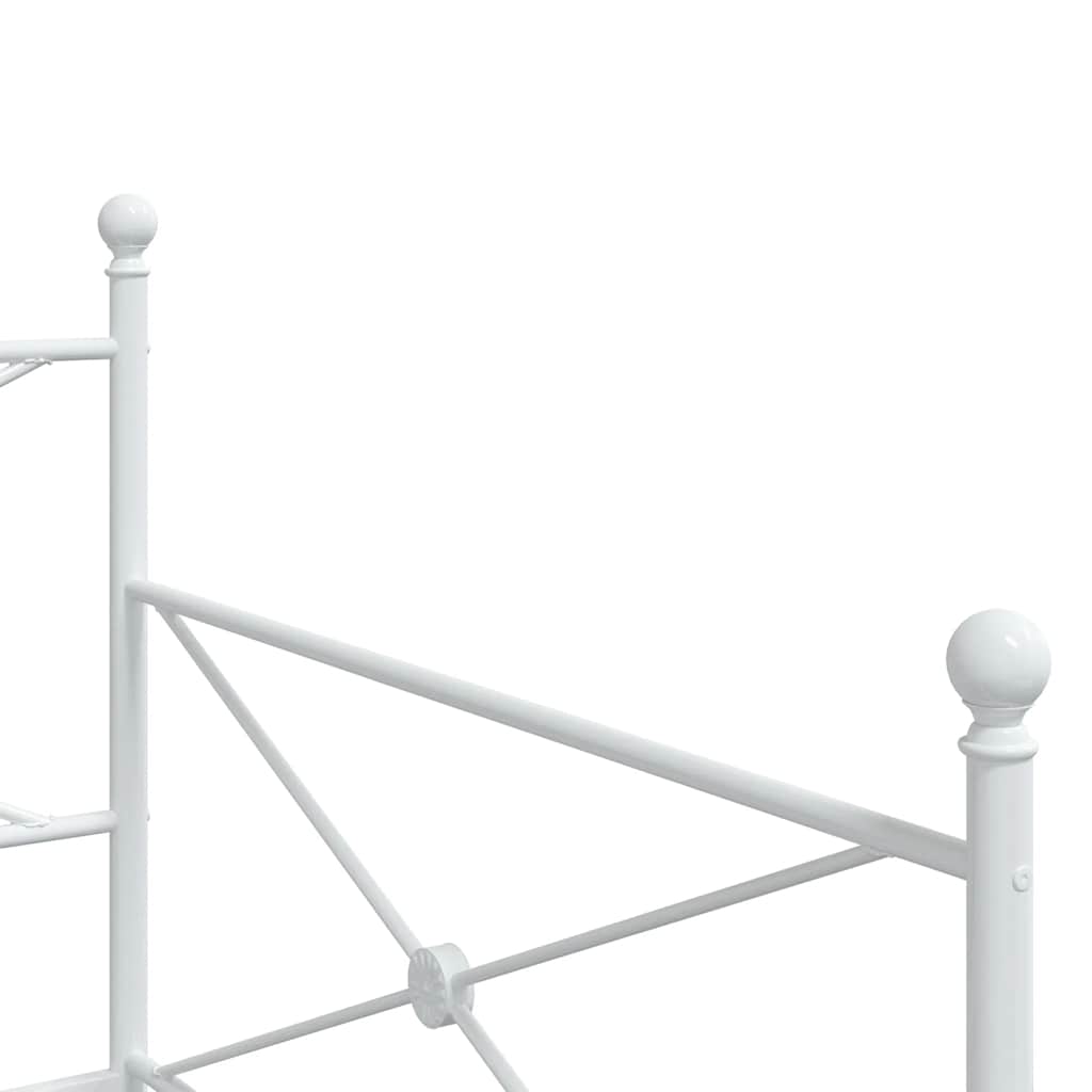 vidaXL Daybed with Trundle without Mattress White 100x190 cm Steel