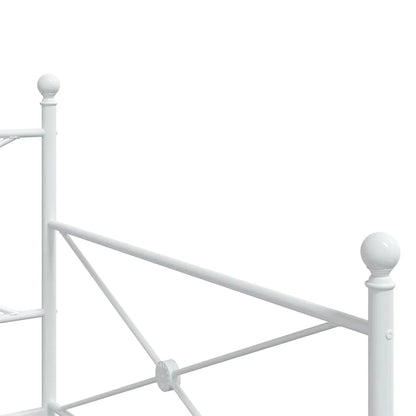 vidaXL Daybed with Trundle without Mattress White 100x190 cm Steel