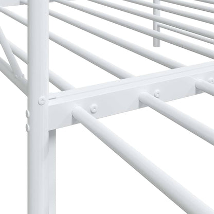 vidaXL Daybed with Trundle without Mattress White 107x203 cm Steel