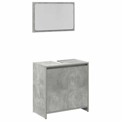 vidaXL 4 Piece Bathroom Furniture Set Concrete Grey Engineered Wood
