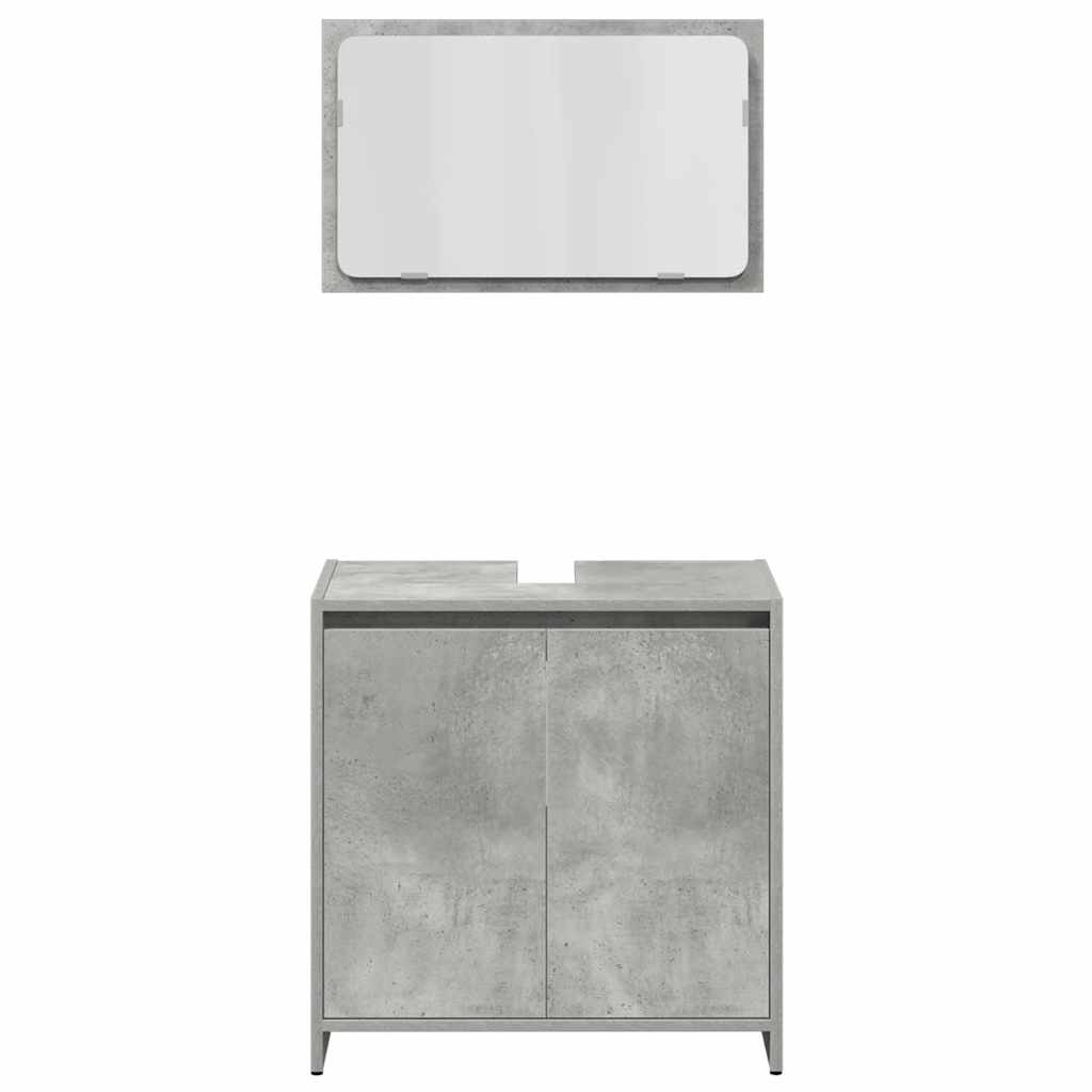 vidaXL 4 Piece Bathroom Furniture Set Concrete Grey Engineered Wood