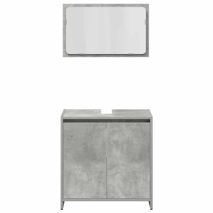 vidaXL 4 Piece Bathroom Furniture Set Concrete Grey Engineered Wood