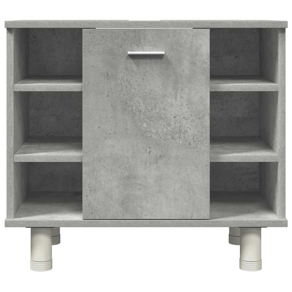 vidaXL 4 Piece Bathroom Furniture Set Concrete Grey Engineered Wood