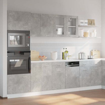 vidaXL 7 Piece Kitchen Cabinet Set Lyon Concrete Grey Engineered Wood