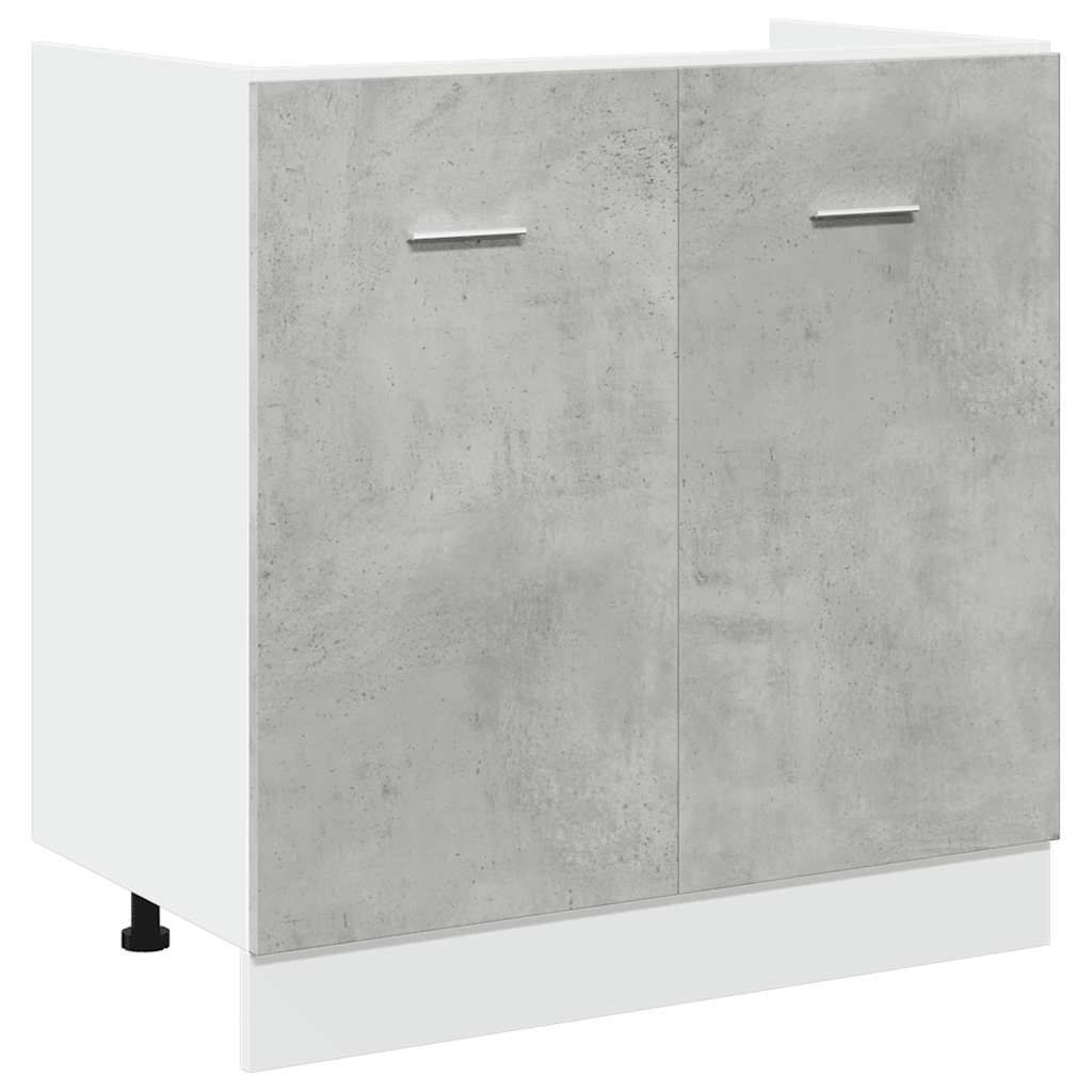 vidaXL 7 Piece Kitchen Cabinet Set Lyon Concrete Grey Engineered Wood