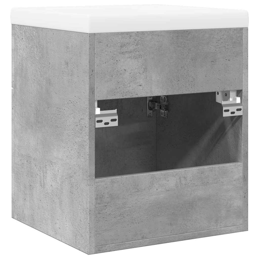 vidaXL 2 Piece Bathroom Furniture Set Concrete Grey Engineered Wood